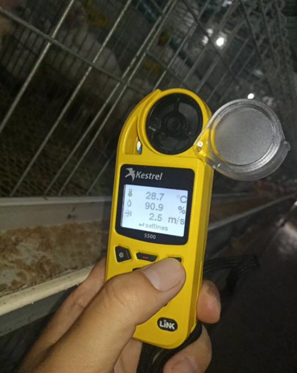 籠養雞舍通風降溫的縱向風速數據檢測分析